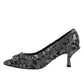 Dolce & Gabbana Silver Lace DG Amore Heels Pumps Shoes
