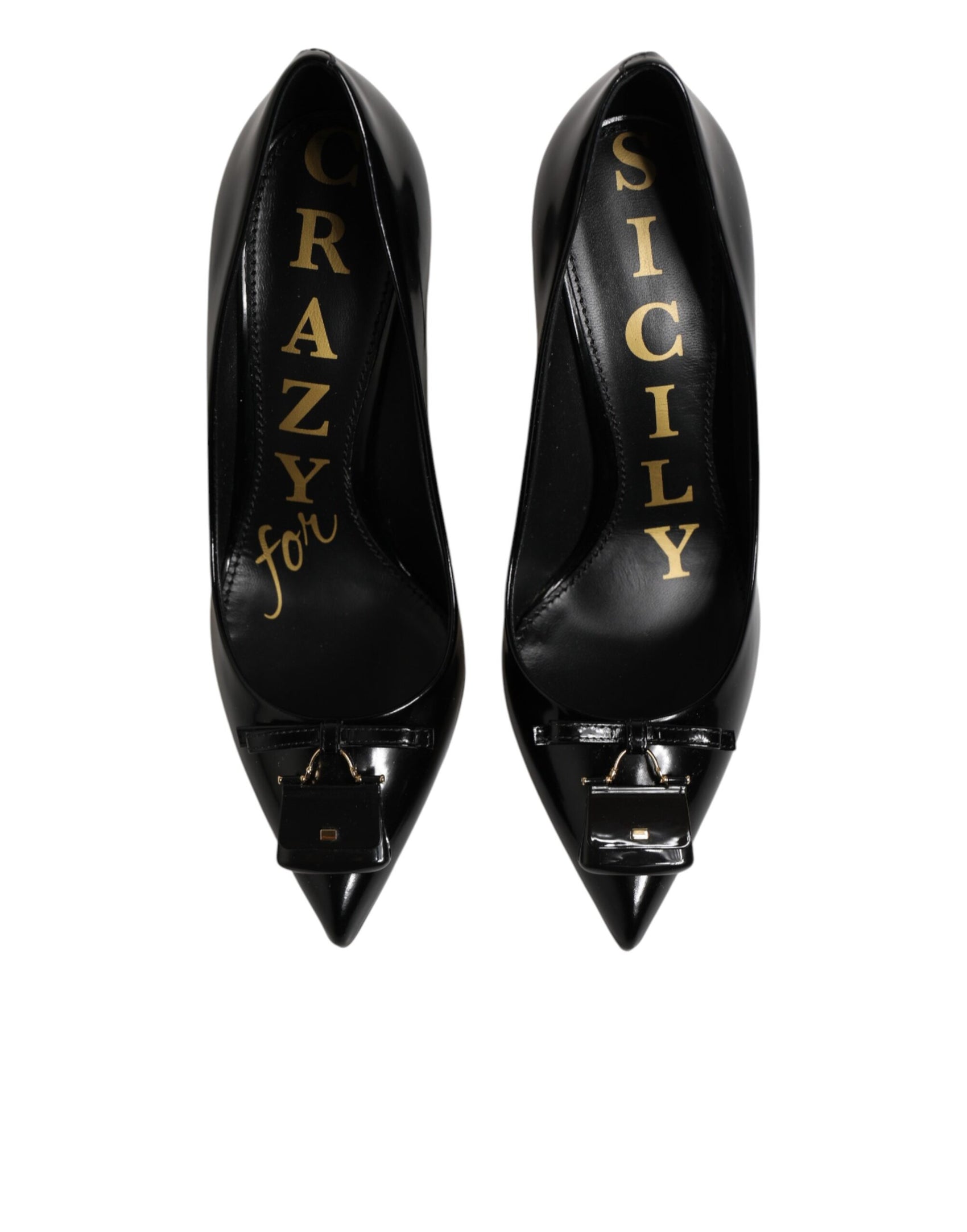 Dolce & Gabbana Black Bag Embellished Heels Pumps Shoes