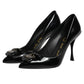 Dolce & Gabbana Black Bag Embellished Heels Pumps Shoes