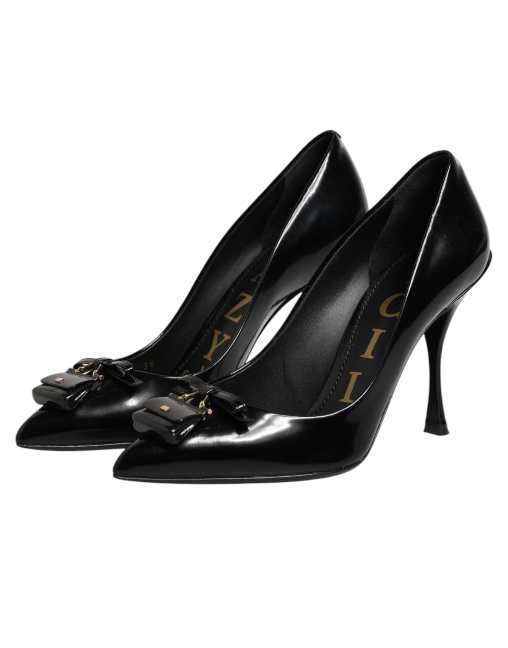 Dolce & Gabbana Black Bag Embellished Heels Pumps Shoes