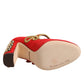Dolce & Gabbana Red Embellished MARY JANES Pumps  Shoes