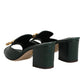 Dolce & Gabbana Green DG Amore Heel Slides Sandals Shoes