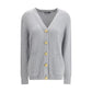 Balmain Gray Fleece Wool Cardigan