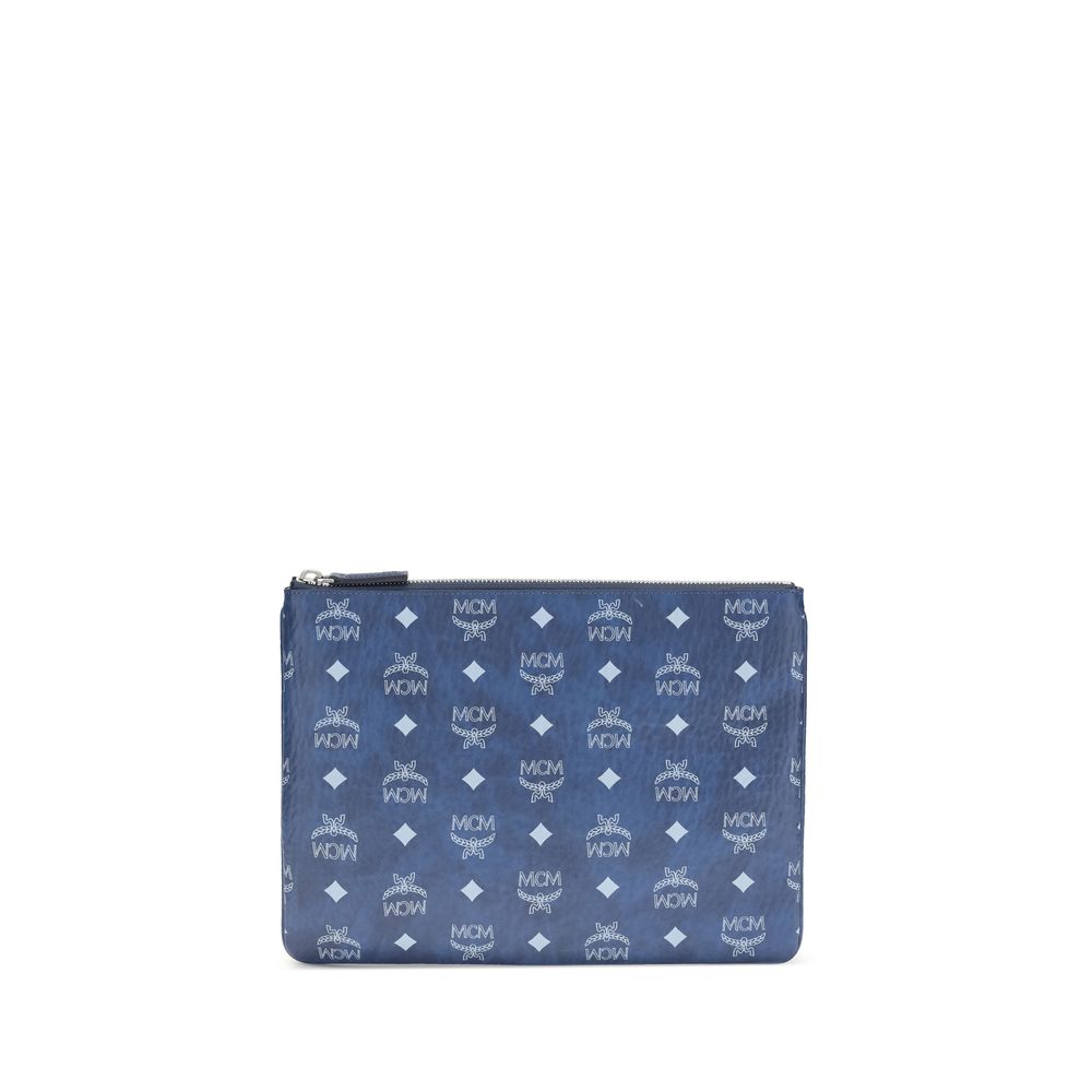 MCM Blue Polyethylene Clutch Bag