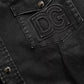 Dolce & Gabbana Black Cotton Long Sleeve Denim Casual Shirt