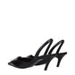 Amina Muaddi Black Leather High Heel Pumps