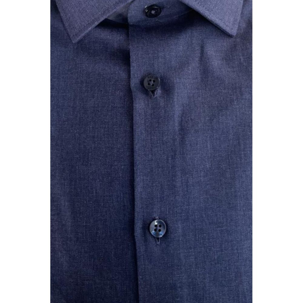 Baldinini Trend Blue Cotton Men Shirt