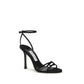 Jimmy Choo Black Calf Leather Bos Taurus Stiletto Heel Sandals