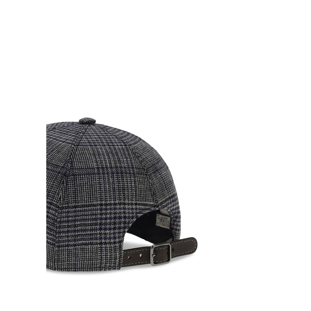 Brunello Cucinelli Gray Fleece Wool Cap (Baseball Hat)