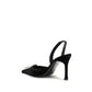 Amina Muaddi Black Calf Leather Bos Taurus High Heel Pumps