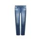 Versace Blue Cotton Straight-Leg Jeans
