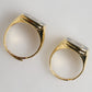 Dolce & Gabbana Gold-Tone Real Brass Black Enamel "DG" Adjustable Rings