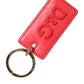 Dolce & Gabbana Red Calf Leather Logo Metal Ring Men Keychain Keyring