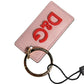 Dolce & Gabbana Pink Calf Leather DG Logo Metal Ring Keychain Keyring