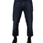 Vivienne Westwood Blue Mid Waist Cotton Men Cropped Denim Jeans