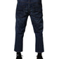 Vivienne Westwood Blue Mid Waist Cotton Men Cropped Denim Jeans
