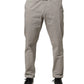 Jeckerson Gray Cotton Stretch Tapered Fit Men Chino Trouser Pants