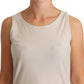 Max Mara Light Gray 100% Cotton Sleeveless Razor Back Tank Top