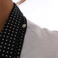 Dolce & Gabbana White Cotton Black Silk Scarf Top T-shirt