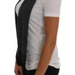 Dolce & Gabbana White Cotton Black Silk Scarf Top T-shirt