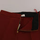 Jucca Red High Waist Cropped Flared Dress Formal Trouser Pants