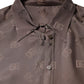 Dolce & Gabbana Brown Collared Long Sleeves Logo Shirt Top