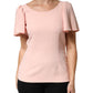 Dolce & Gabbana Pink Short Sleeves Round Neck Blouse Top
