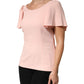 Dolce & Gabbana Pink Short Sleeves Round Neck Blouse Top