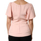 Dolce & Gabbana Pink Short Sleeves Round Neck Blouse Top