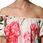 Dolce & Gabbana Multicolor Floral Off Shoulder Blouse Top