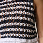 Dondup White Black Knitted Round Neck Sleeveless Tank Top