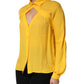 Moschino Couture Yellow Silk Collared Long Sleeves  Top