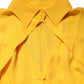 Moschino Couture Yellow Silk Collared Long Sleeves  Top