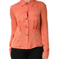 Emporio Armani Orange Collared Button Down Long Sleeves  Top