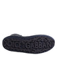 Dolce & Gabbana Dark Blue Deer Leather Mid Calf Boots Shoes