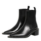 Dolce & Gabbana Black Studded Chelsea Short Ankle Boots Shoes
