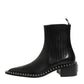 Dolce & Gabbana Black Studded Chelsea Short Ankle Boots Shoes