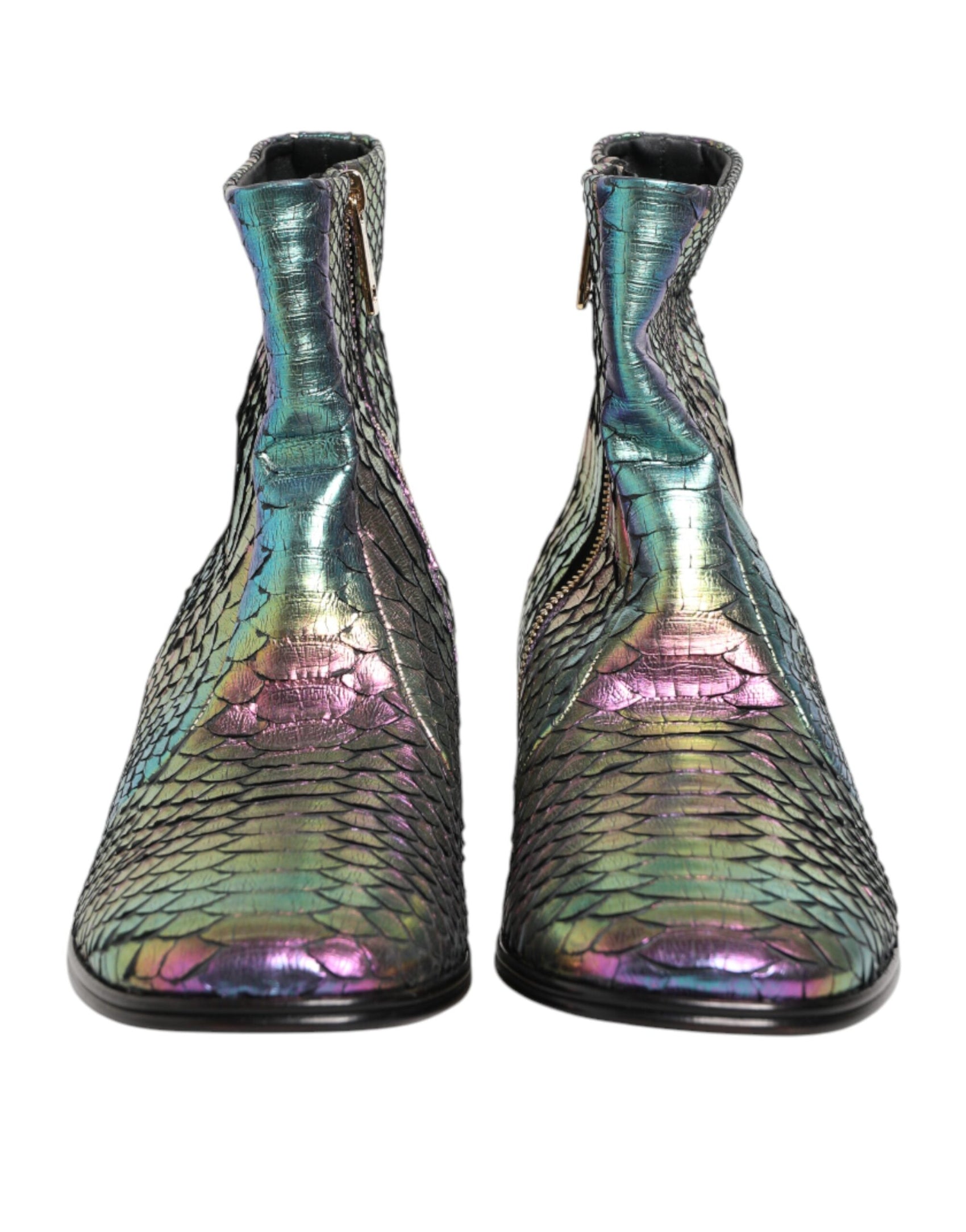 Dolce & Gabbana Multicolor Chelsea Short Ankle Boots Shoes