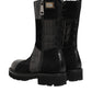 Dolce & Gabbana Black Patchwork Leather Mid Calf Boot  Shoes
