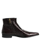Dolce & Gabbana Bordeaux Chelsea Men Short Ankle Boots Shoes