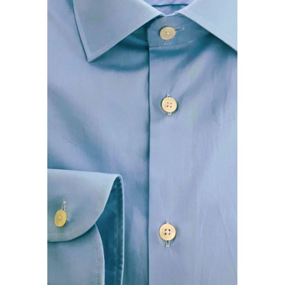 Baldinini Trend Light Blue Cotton Men Shirt