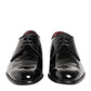 Dolce & Gabbana Black Calfskin Leather Derby Men Dress Shoes