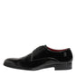 Dolce & Gabbana Black Calfskin Leather Derby Men Dress Shoes