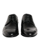 Dolce & Gabbana Black Calfskin Leather Derby Men Dress Shoes