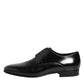 Dolce & Gabbana Black Calfskin Leather Derby Men Dress Shoes