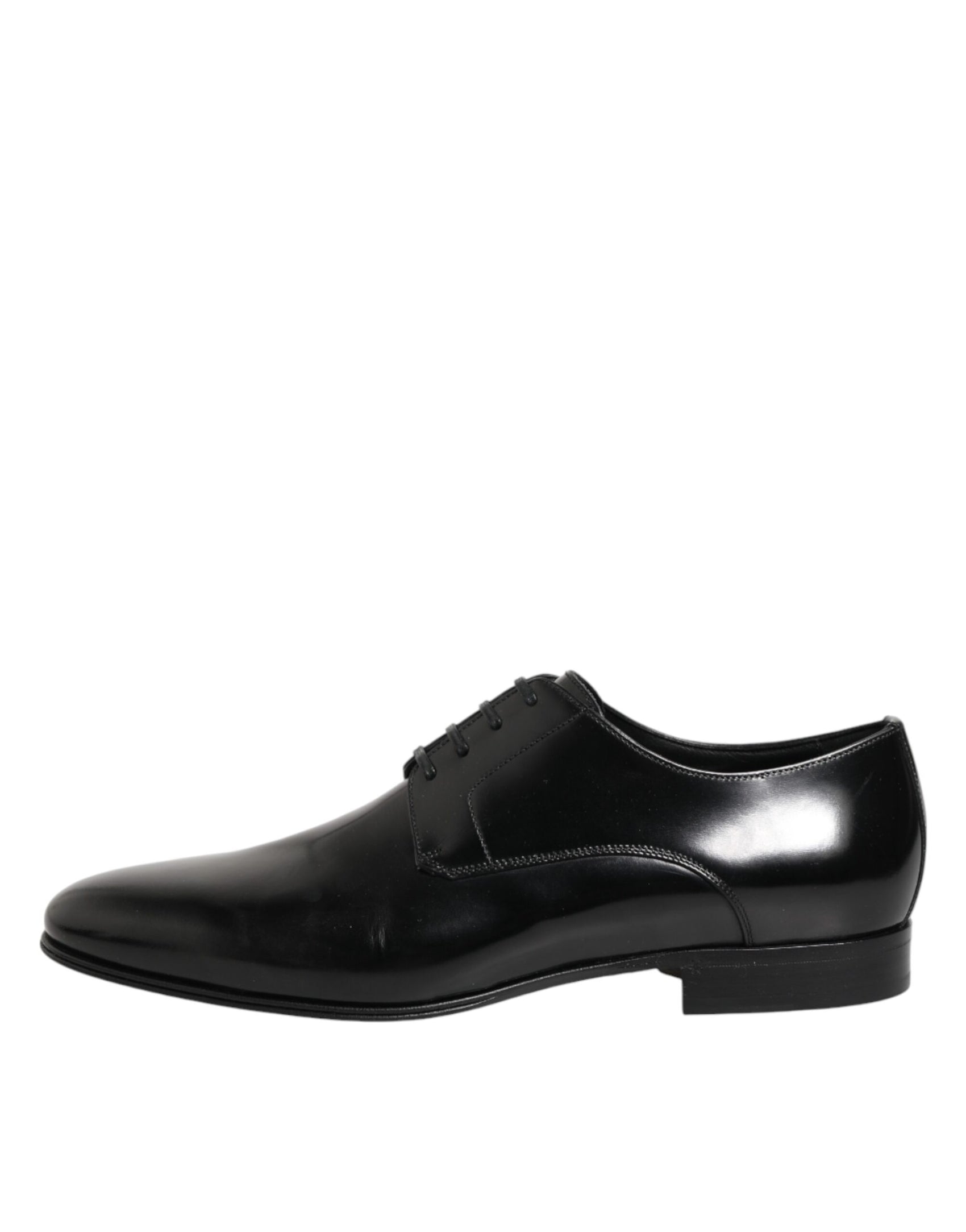Dolce & Gabbana Black Calfskin Leather Derby Men Dress Shoes