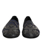 Dolce & Gabbana Black Jacquard Leather Slip On Loafers Shoes