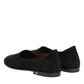 Dolce & Gabbana Black Leather Suede Slip On Loafers Dress Shoes