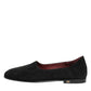 Dolce & Gabbana Black Leather Suede Slip On Loafers Dress Shoes