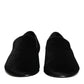 Dolce & Gabbana Black Leather Suede Slip On Loafers Dress Shoes